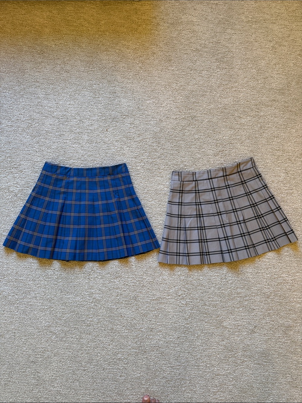 Sunday Best Blue Plaid Mini Skirt & Gray Plaid Mini Skirt